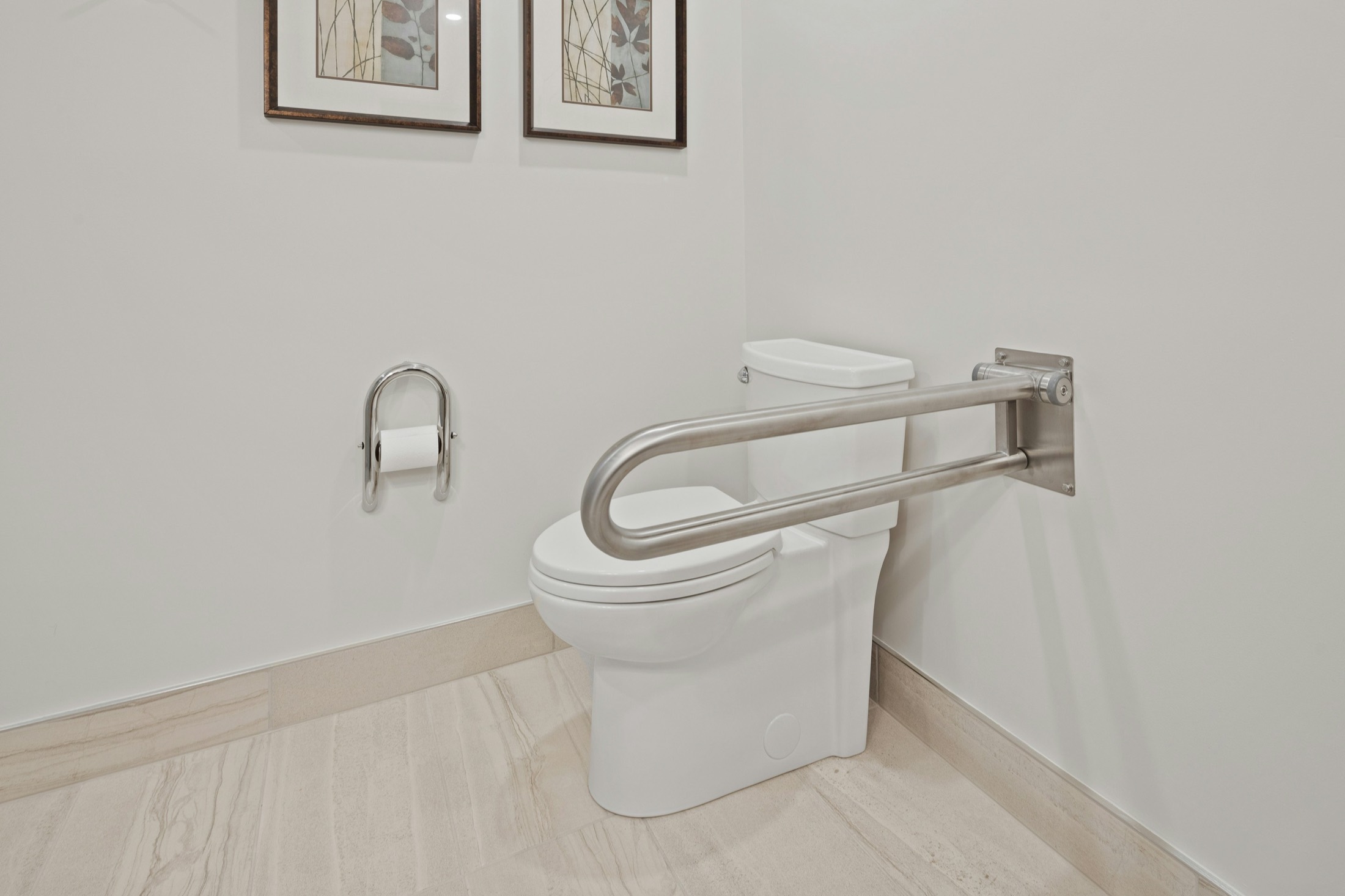 Toilet support with U-shaped grab bar